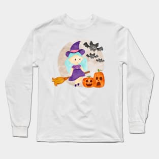 Halloween Cute Witch Long Sleeve T-Shirt